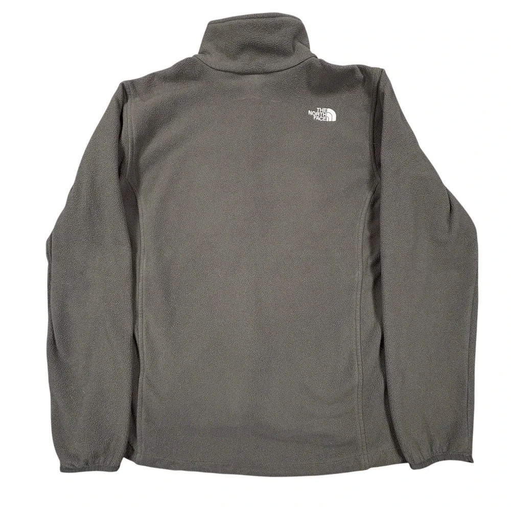 The‎ North Face Fleece Jacket Mens L Gray Full Zip Pockets Stand Collar